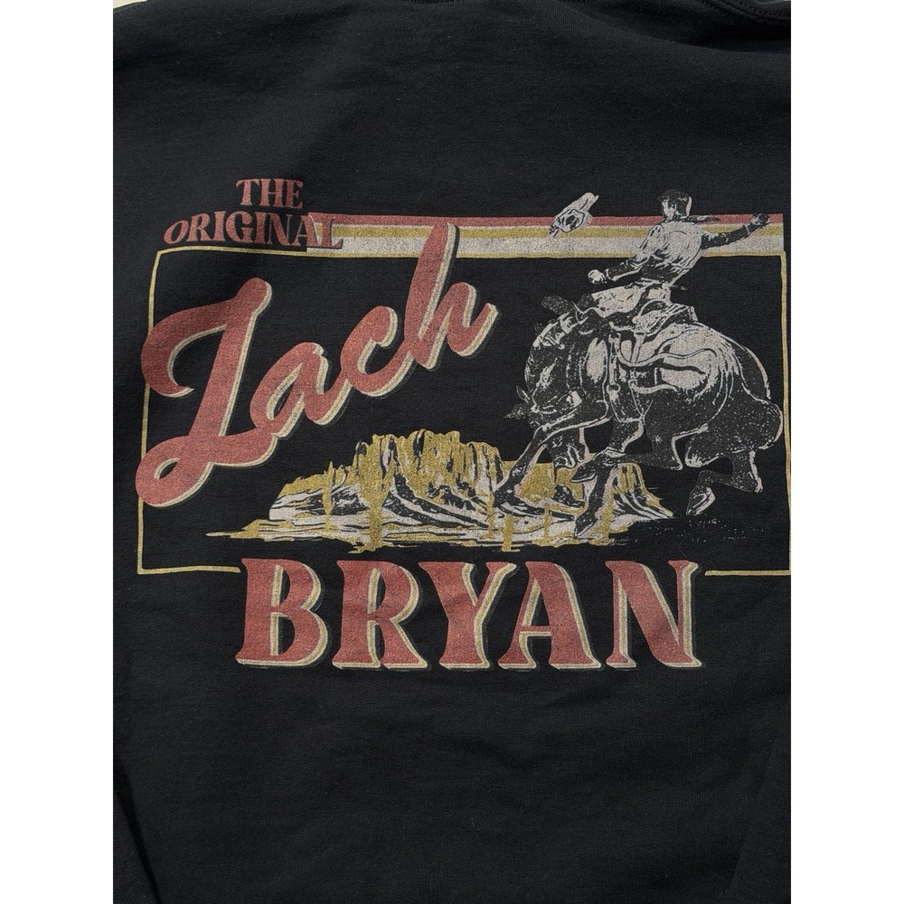 Zach Bryan EST 1996 Longhorn Skull Hoodie Double Sided Black Gildan XL